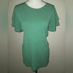 Adrianna Papell Green Polka Dot Women's Top SZXL